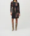 Joseph Ribkoff Abstract Print Dolman Sleeve Shift Dress In Multi
