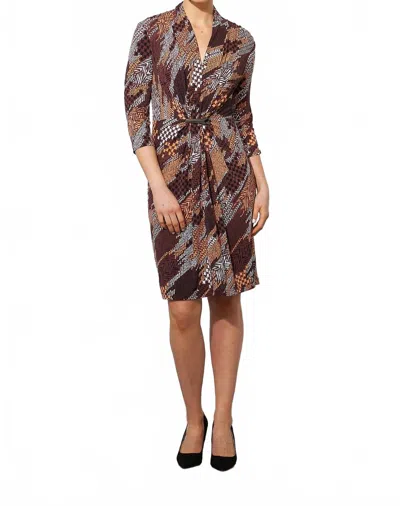 JOSEPH RIBKOFF ABSTRACT PRINT DRESS IN MULTI