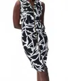 Joseph Ribkoff Abstract Print Dress In Vanilla/black In Multi