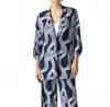 Joseph Ribkoff Abstract Print Boxy Blazer In Multi In Blue