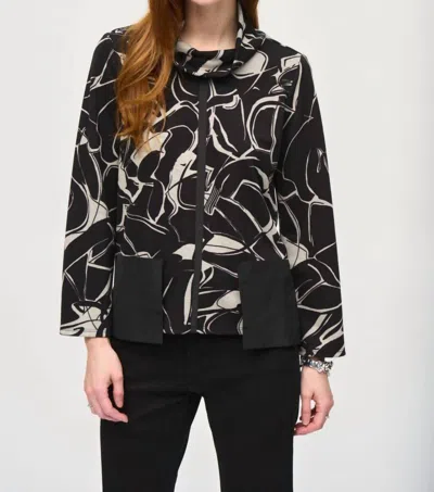 Joseph Ribkoff Abstract Print Top In Black/beige