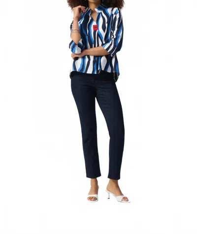 Joseph Ribkoff Abstract Print Trapeze Top In Navy In Blue