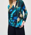 Joseph Ribkoff Silky Knit Abstract Top In Multi Color