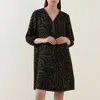 Joseph Ribkoff Abstract Printed Mini Dress In Black/green In Black