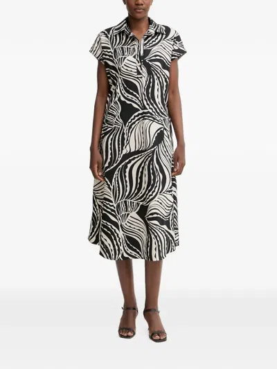 Joseph Ribkoff Abstract-print Cap-sleeved Midi Dress In Animal Print