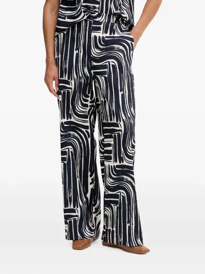 Joseph Ribkoff Abstract-print Palazzo Pants In Black