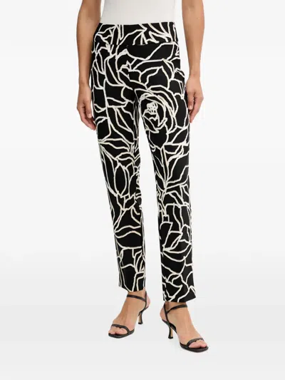 Joseph Ribkoff Abstract-print Trousers In Black