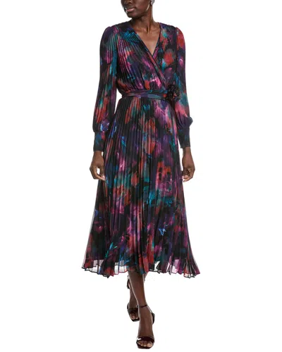 Joseph Ribkoff Accordion Pleated Maxi Dress In Purple