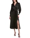 Joseph Ribkoff Accordion Pleated Midi Dress In Black