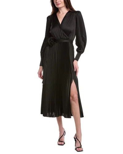 Joseph Ribkoff Accordion Pleated Midi Dress In Black