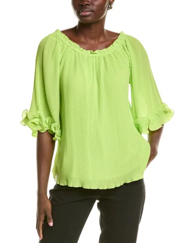 Joseph Ribkoff Accordion Pleated Top In Green