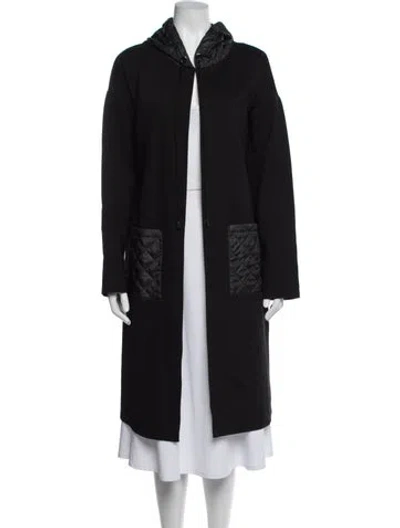 Pre-owned Joseph Ribkoff Angora Coat In Black