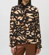 Joseph Ribkoff Animal Print Button-down Blouse In Black/multi