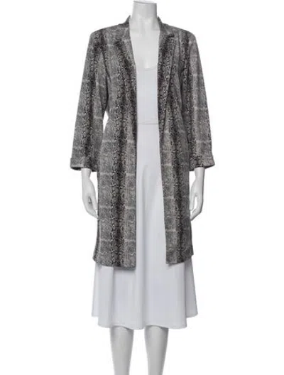 Pre-owned Joseph Ribkoff Animal Print Coat In Grey