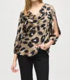 Joseph Ribkoff Cheetah Print Blouse In Black Multi