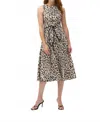 Joseph Ribkoff Animal Print Fit And Flare Dress In Beige/black In Animal Print