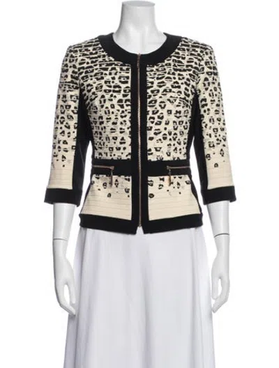 Pre-owned Joseph Ribkoff Animal Print Jacket In Neutrals