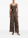 Joseph Ribkoff Animal-print Jumpsuit In Brown