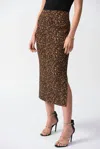 Joseph Ribkoff Animal Print Midi Pencil Skirt In Beige/black In Animal Print