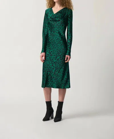 Joseph Ribkoff Animal Print Sheath Dress In Black/green In Multi