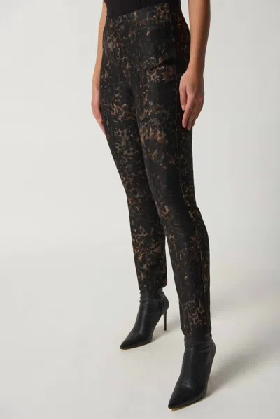 Joseph Ribkoff Animal Print Slim Fit Jeans In Black