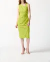 Joseph Ribkoff Asymetrical Sleeveless Sheath Dress In Key Lime In Multi