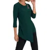 Joseph Ribkoff Asymmetrical Chain Tunic Top In Pure Emerald In Multi