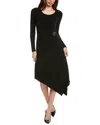 Joseph Ribkoff Asymmetrical Hem Midi Dress In Black