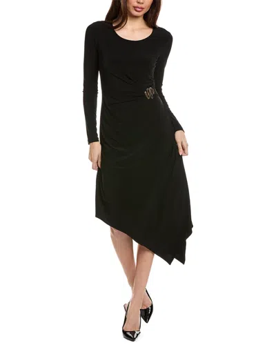Joseph Ribkoff Asymmetrical Hem Midi Dress In Black