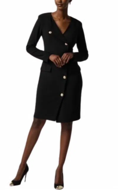 Joseph Ribkoff Asymmetrical Silky Knit Blazer Dress In Black