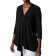 Joseph Ribkoff Asymmetrical V-neck Tunic In Black In Black