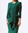 Joseph Ribkoff Back Bow Puff Sleeve Jacket In Absolute Green