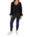 Joseph Ribkoff Balloon Puff Sleeve Top In Black In Black