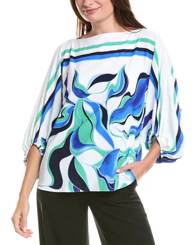 Joseph Ribkoff Balloon Sleeve Blouse In White