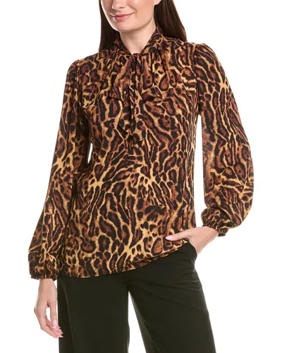 Joseph Ribkoff Balloon Sleeve Top In Animal Print