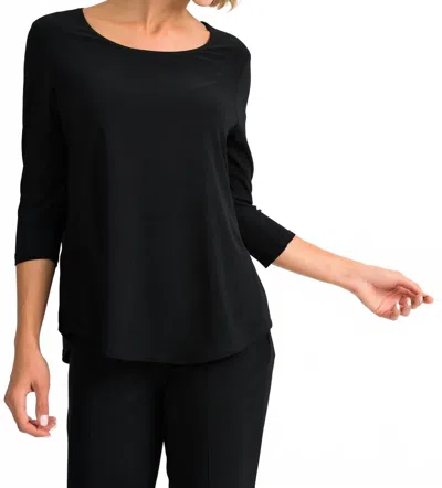 Joseph Ribkoff Basic 3/4 Sleeve Tee Top In Black