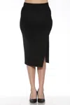 Joseph Ribkoff Beaded Side Slit Midi Pencil Skirt In Black In Black