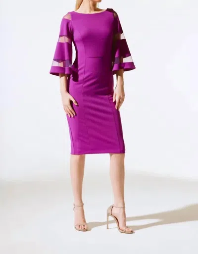 Joseph Ribkoff Scuba Crepe With Mesh Dress 243733 Col 4271 In Multi