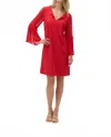Joseph Ribkoff Bell Sleeves Mini Dress In Radiant Red
