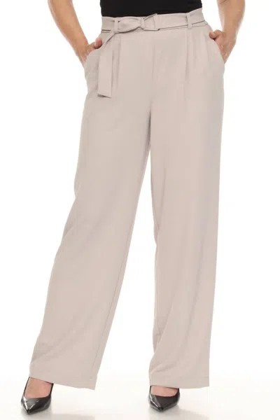 Joseph Ribkoff Belted Pull On Wide Leg Pants In Dune In White