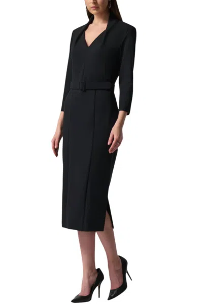 Joseph Ribkoff Belted Sheath Dress In Black