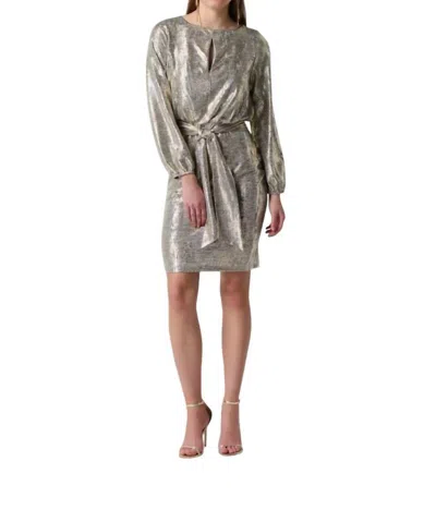 Joseph Ribkoff Belted Wrap Dress In Gold In Multi