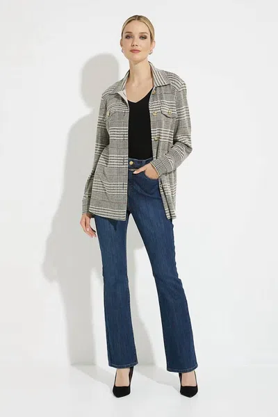 Joseph Ribkoff Bianca Knit Jacket In Beige/black In Multi