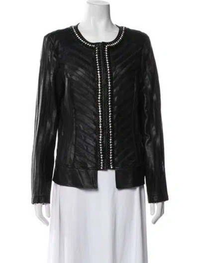 Pre-owned Joseph Ribkoff Biker Jacket In Black