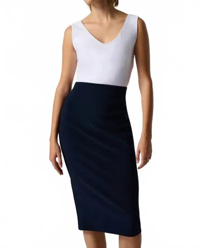 JOSEPH RIBKOFF BLACK MID CALF SKIRT IN NAVY BLUE