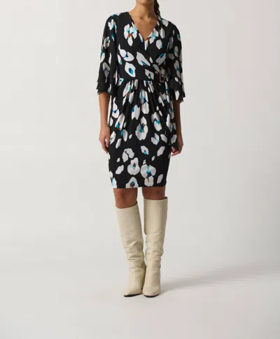 Joseph Ribkoff Black/white Belted Dress In Multi