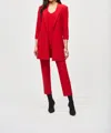 Joseph Ribkoff Mid Length Open Front Blazer In Lipstick Red In Red