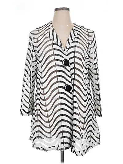 Pre-owned Joseph Ribkoff Blazer Jacket In White