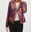 Joseph Ribkoff Bohemian Geometric Everyday Jacket In Plum Multi