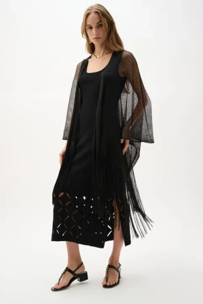 Joseph Ribkoff Bohemian Open-front Kimono In Black